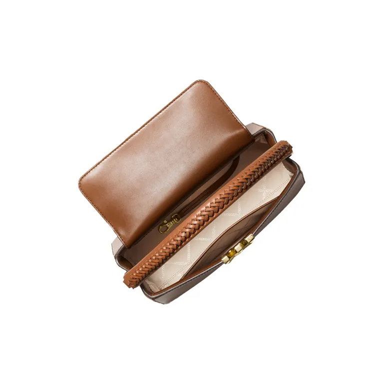 MICHAEL KORS Karlie Artificial Leather Crossbody Bag, One Shoulder Handbag Medium Size Women's Brown-1