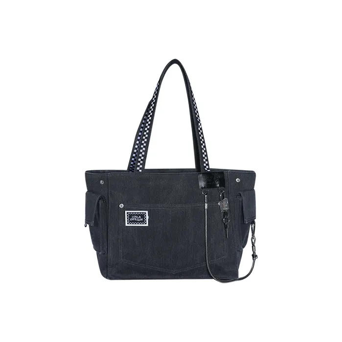 LOLA DESIGN Denim Tote Bag Shopping Bag Handbag Shoulder Bag Unisex Multicolor-0