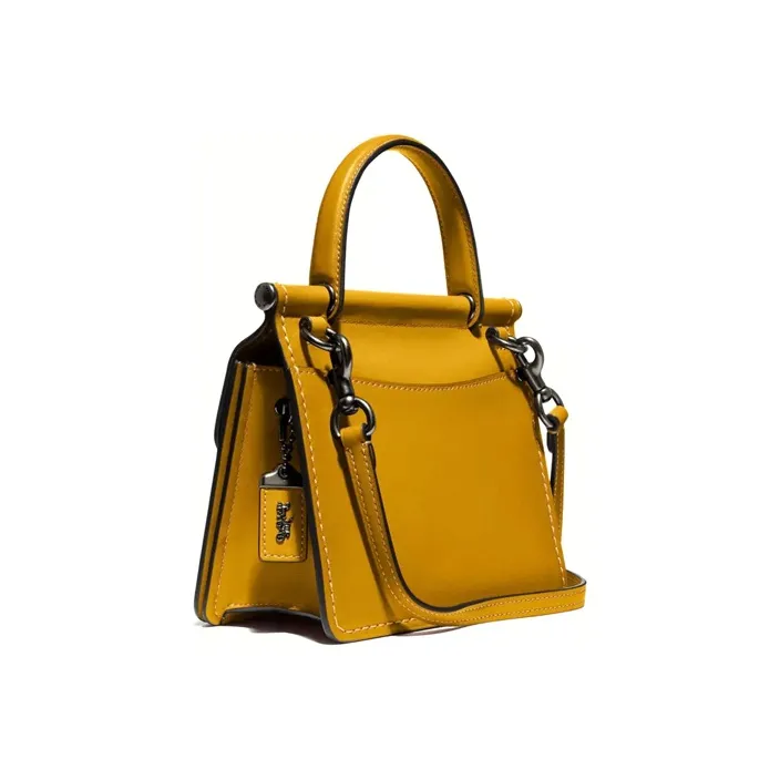 COACH Willis Cow Leather Shoulder Bag Crossbody Bag Handbag Small Size Women's Distressed Ginger Yellow-1