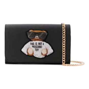 MOSCHINO Leather Shoulder Bag Crossbody Bag Mini Women's Black