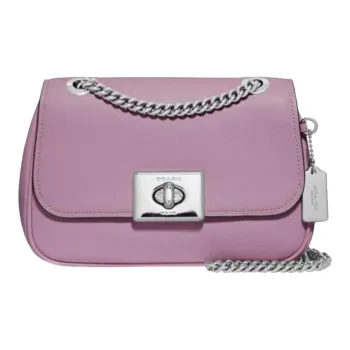 COACH Cassidy Smooth Leather Chain Bag Shoulder Bag Crossbody Bag Small Size Women's Purple
