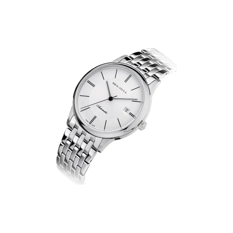 Sea Gull MASTER Automatic Mechanical Movement Steel Strap Watch Men's Watches White Dial-1
