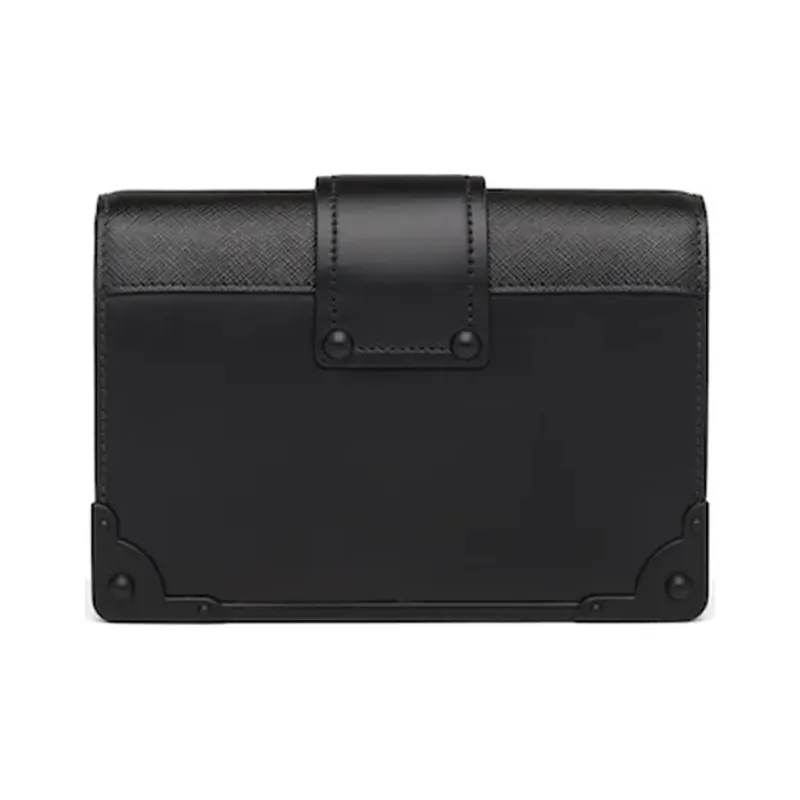PRADA Cahier Calfskin Handheld Shoulder Bag Crossbody Bag Women's Black-2
