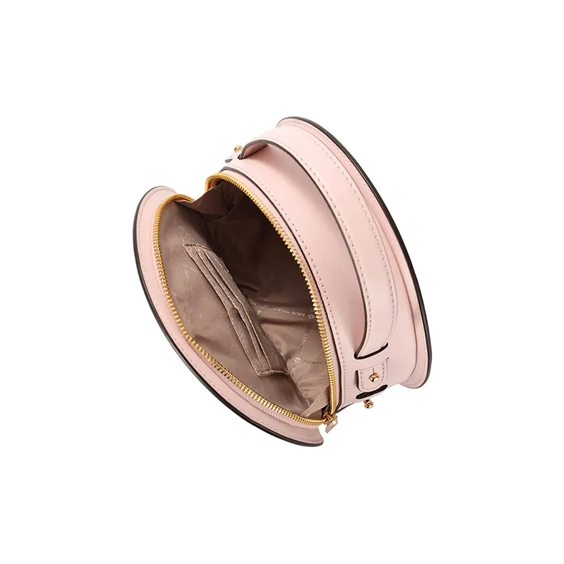 MICHAEL KORS Aidy Leather Round Bag Shoulder Bag Crossbody Bag Medium Size Women's Vanilla White & Pink-4