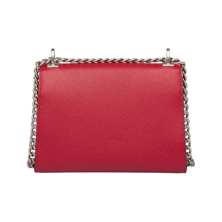 PRADA Saffiano Leather Shoulder Bag Crossbody Bag Women's Fire Red-2