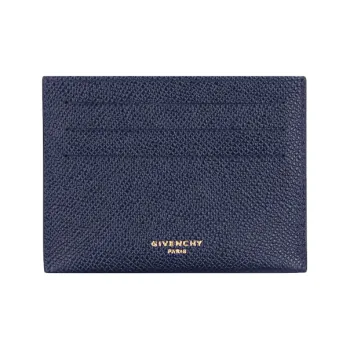GIVENCHY Leather Card Clip Card Holder Mini Men's Navy