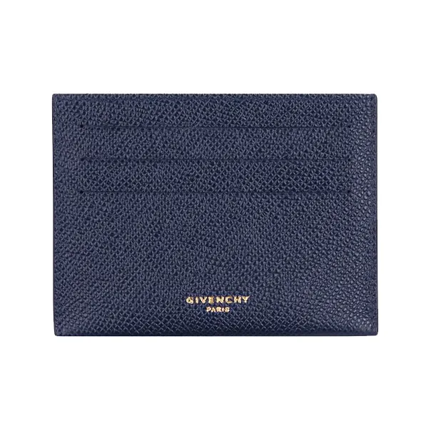 GIVENCHY Leather Card Clip Card Holder Mini Men's Navy-0