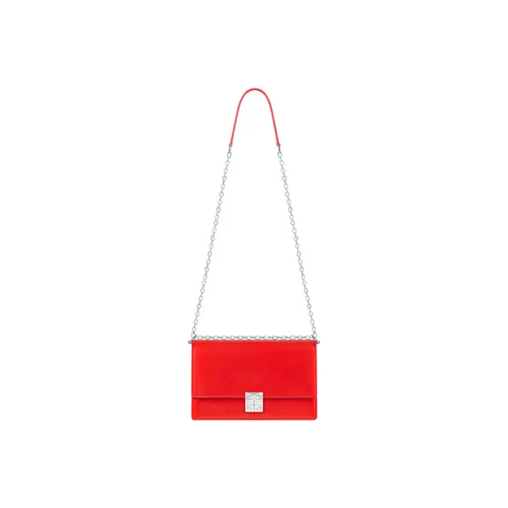 GIVENCHY 4G Cow Leather Shoulder Bag Crossbody Bag Medium Size Women's Red-1