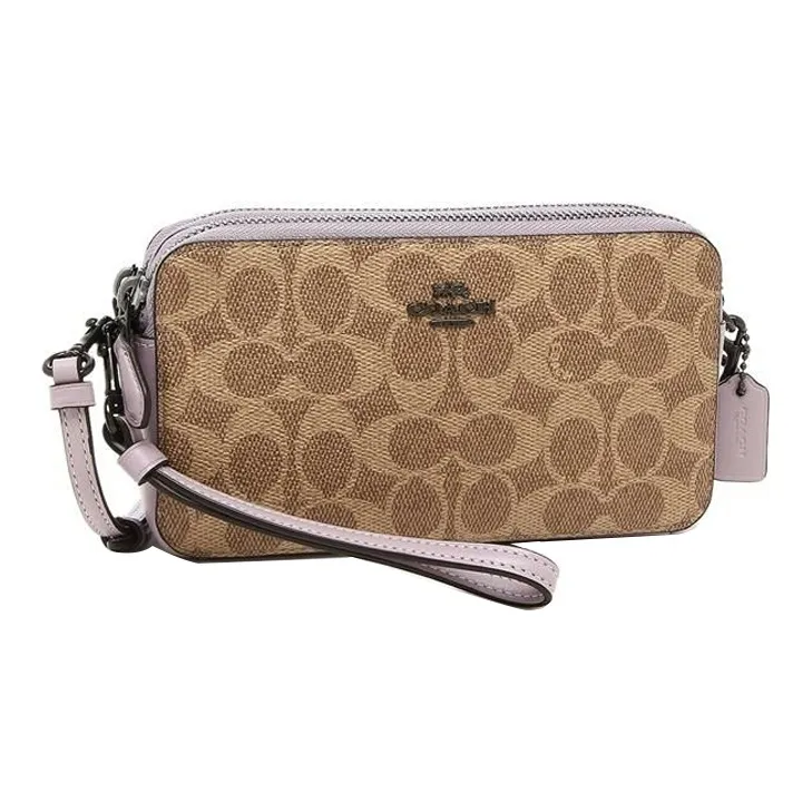COACH Kira Artificial Leather Wrist Bag Shoulder Bag Crossbody Bag Women's Khaki-1
