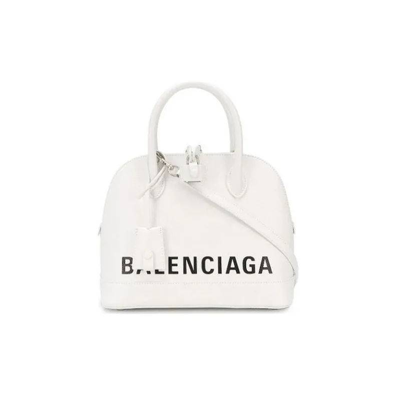Balenciaga Ville Cow Leather Handbag Shoulder Bag Crossbody Bag Small Size Women's White-0