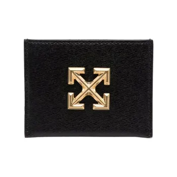 OFF WHITE Leather Wallet Regular Women's Black