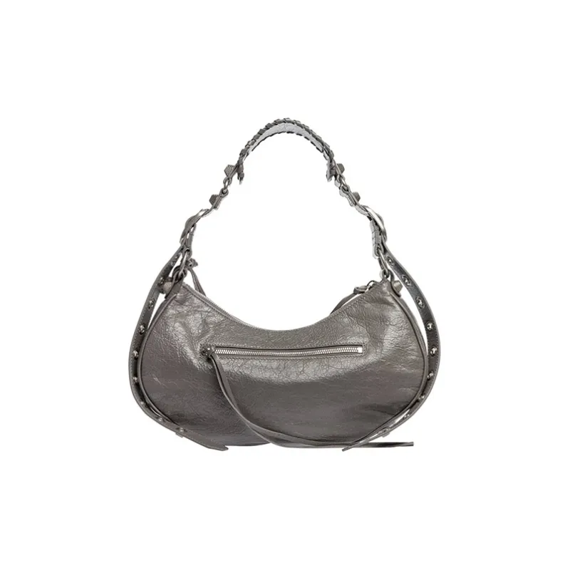 Balenciaga Leather One Shoulder Handbag Crossbody Bag Regular Women's Gray-2