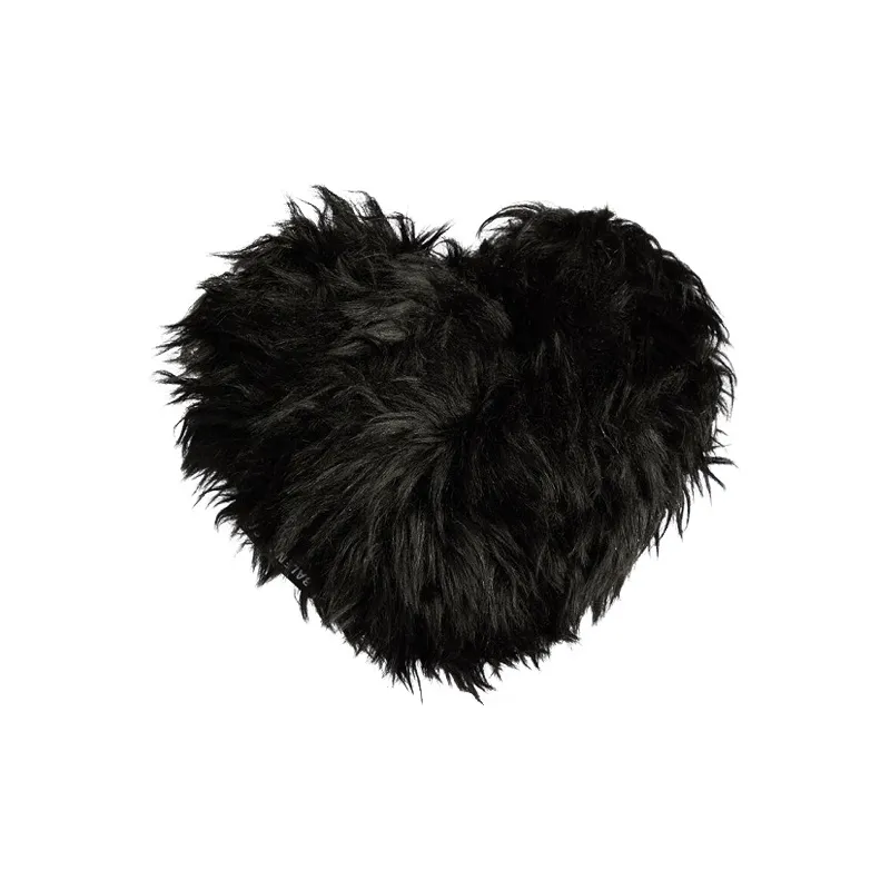 Balenciaga Faux Fur Heart-Shaped Bag Clutch Women's Black-1