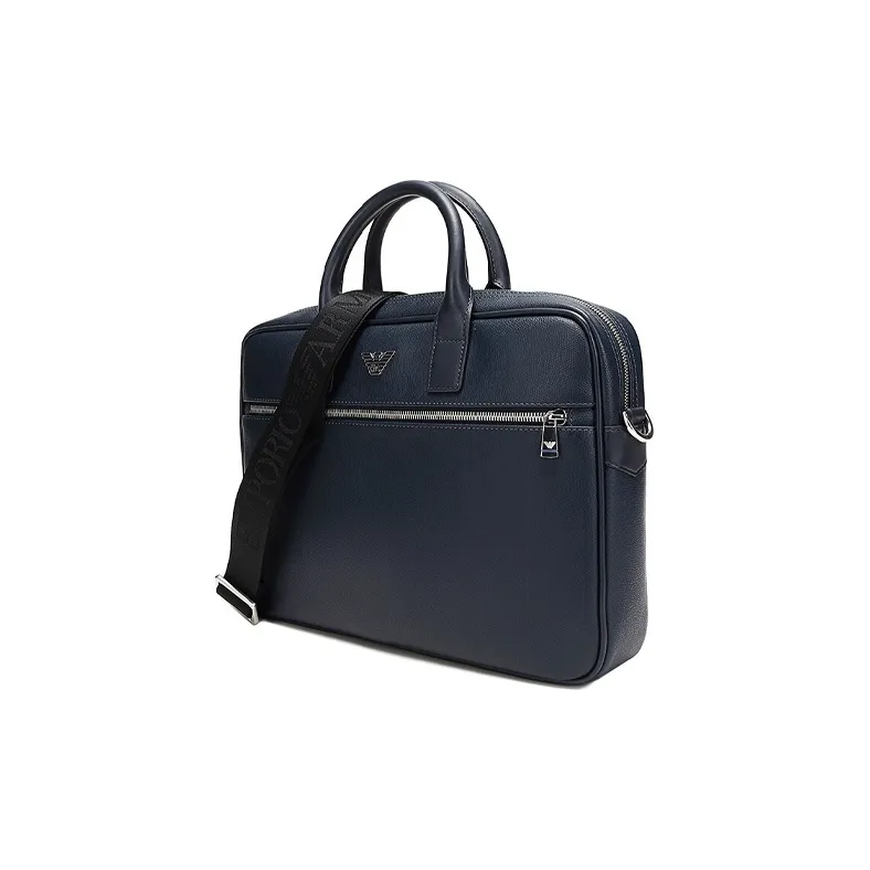 EMPORIO ARMANI Briefcase Portable Crossbody Bag Shoulder Bag Small Size Men's Marine Blue-1