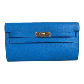 HERMES Kelly To Go Mysore Goat Skin Shoulder Bag Crossbody Bag Small Size Women's OF Bleu Frida Florida Blue