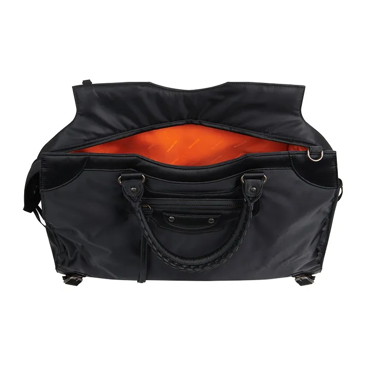 Balenciaga Neo Classic Nylon Shoulder Bag Crossbody Bag Handbag Unisex Black-4