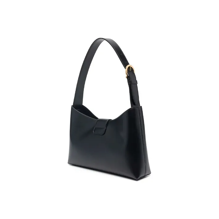 FERRAGAMO Trifolio Leather Shoulder Bag Women's Black-3