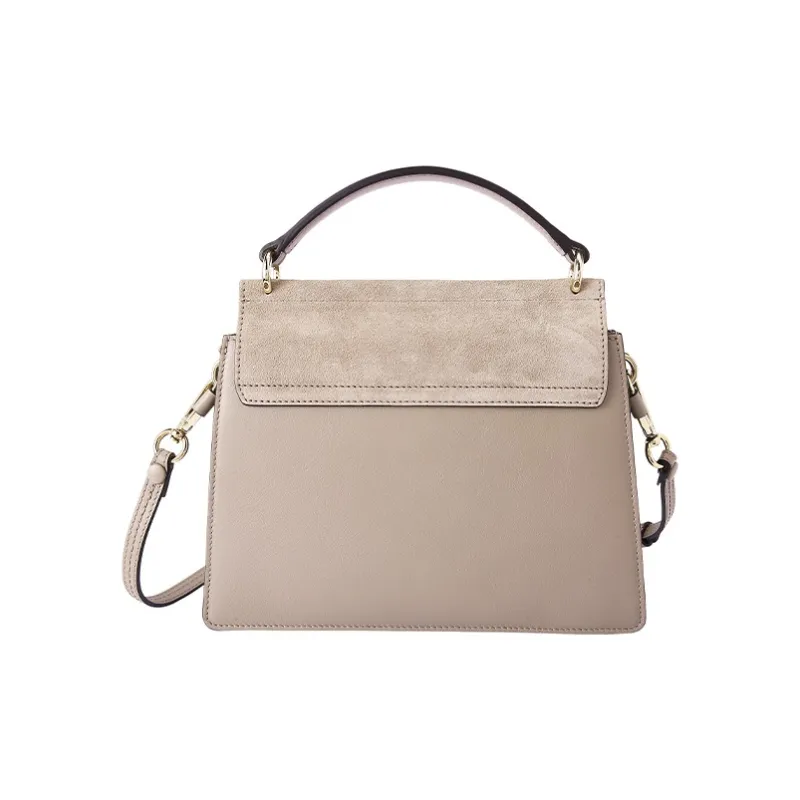 Chloe Faye Cow Leather Handbag Shoulder Bag Women's Gray-2