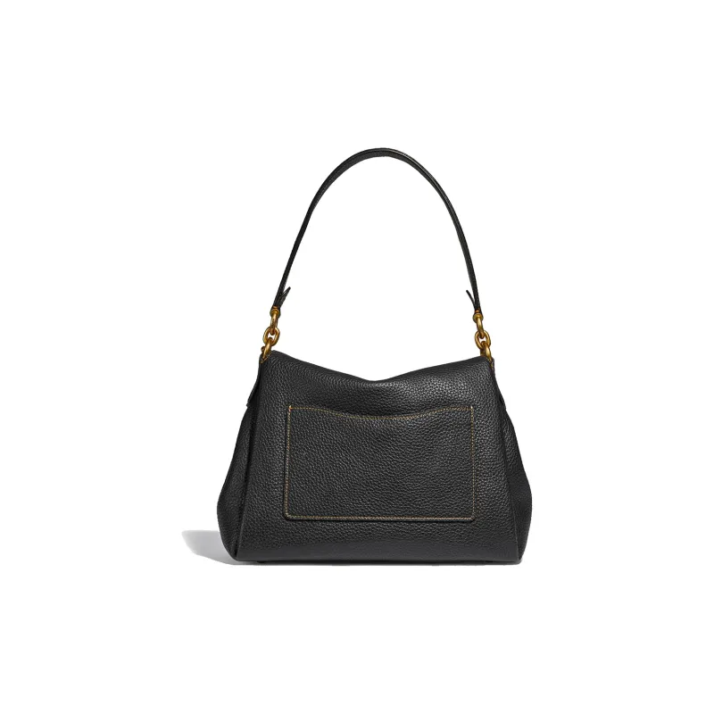 COACH May Leather Handbag Shoulder Bag Crossbody Bag Medium Size Women's Black-2