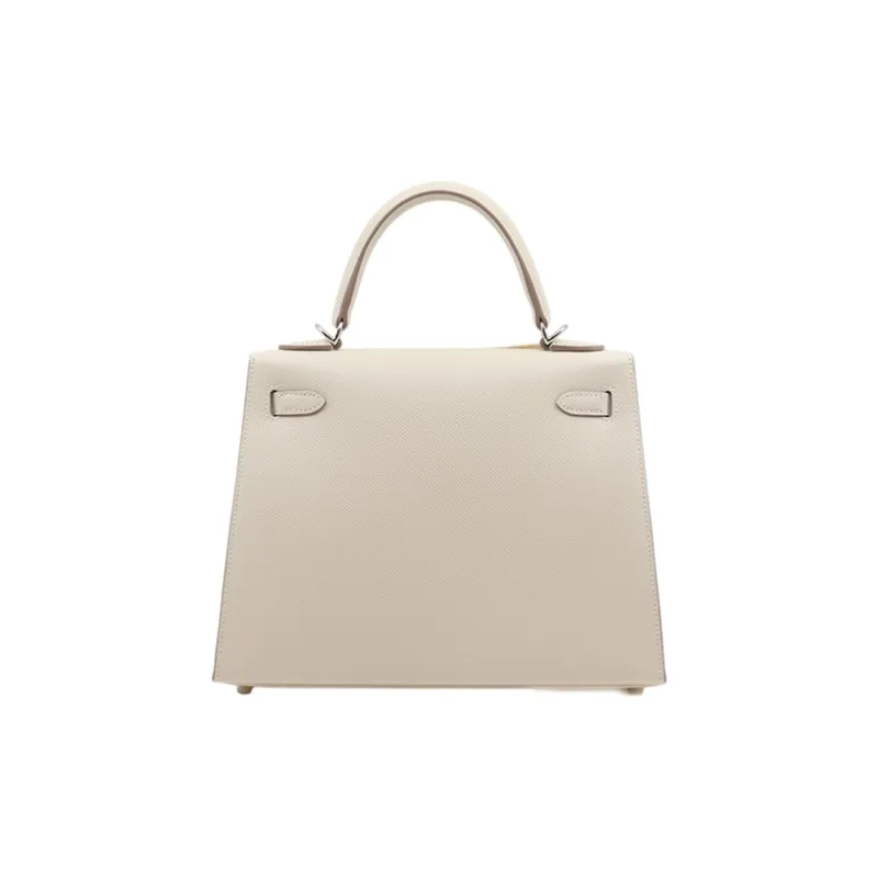 HERMES Kelly Epsom Leather Kelly Bag, One Shoulder Handbag Women's 10 Craie Milkshake White-2