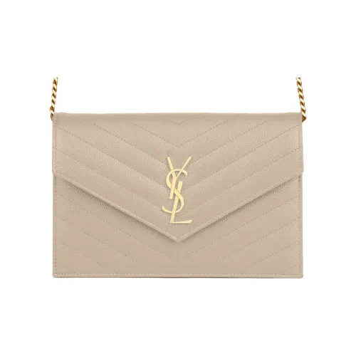 SAINT LAURENT ENVELOPE Cow Leather Crossbody Bag Shoulder Bag Women's Sea Salt Beige