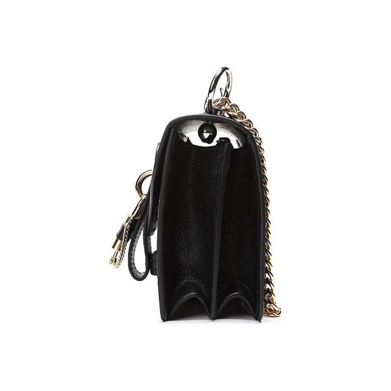 Chloe Leather Crossbody Bag Women's Black-4