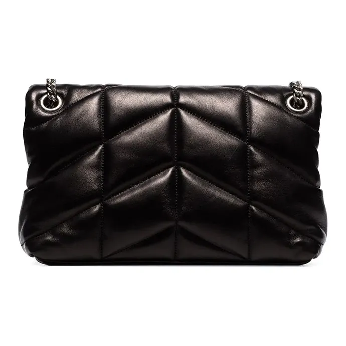 SAINT LAURENT Puffer Logo Plaque Small Shoulder Bag-1