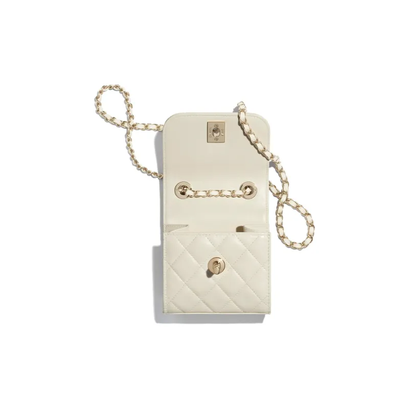 CHANEL Trendy Cc Sheepskin Shoulder Bag Women's Ivory-3