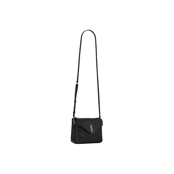 SAINT LAURENT LOULOU Calfskin Crossbody Bag, Shoulder Bag Women's Black-4