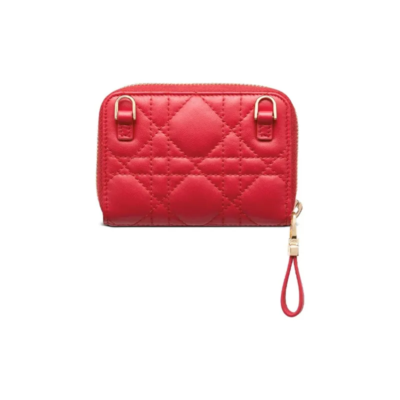 DIOR Sheepskin Clutch Mini Women's Red-2