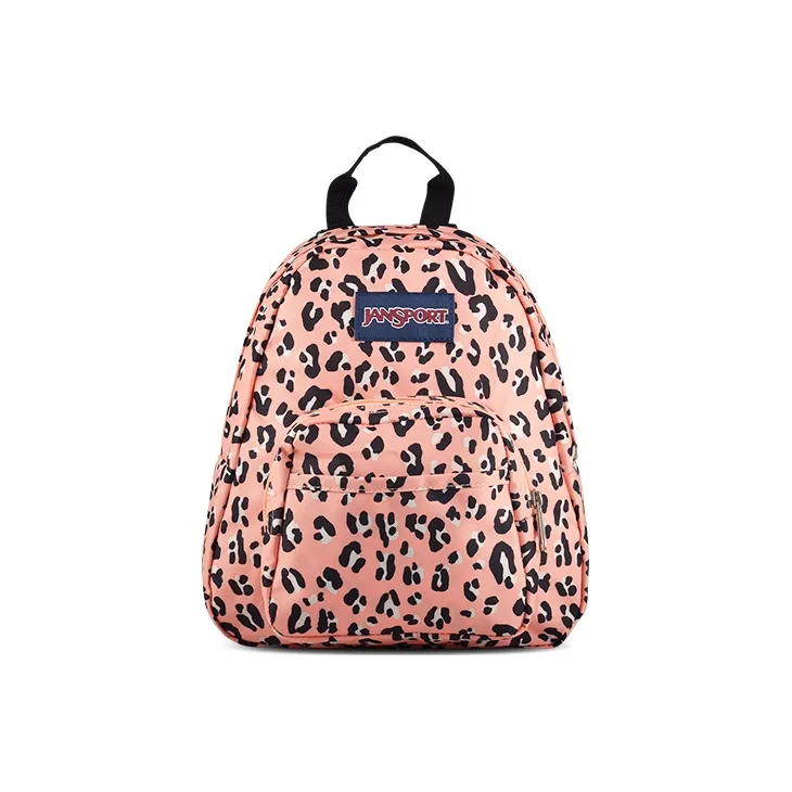 JanSport Polyester Backpack Mini Unisex Pink Leopard Print-0