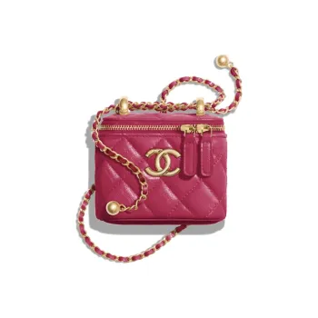CHANEL 21B Fall Calfskin Box Bag, Flap Bag, Coin Purse, Shoulder Bag, Crossbody Bag Women's Rose Red