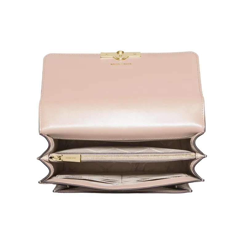 MICHAEL KORS Jade Cow Leather Crossbody Bags Shoulder Bags Women's Pink-4