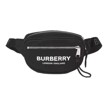 Burberry Cannon Bum Bag Logo Print Econyl Small Black