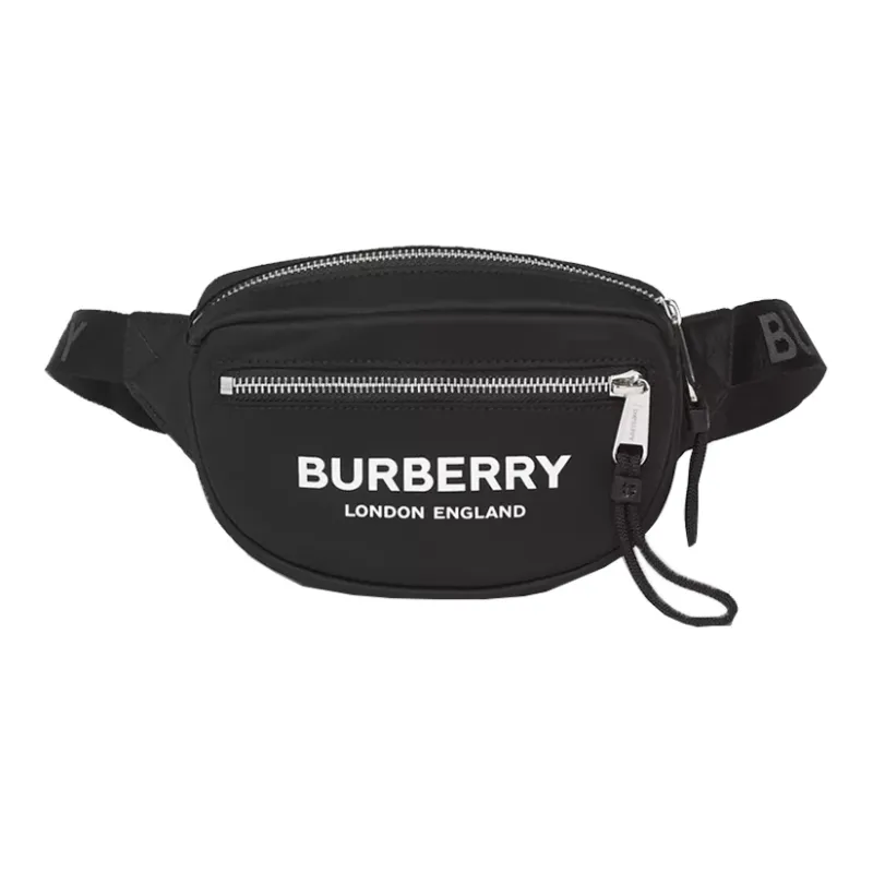Burberry Cannon Bum Bag Logo Print Econyl Small Black-0