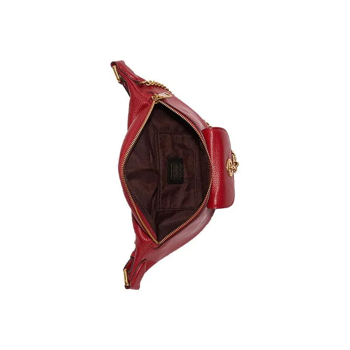 COACH Jennife Collaboration Leather Sling Bag, Fanny Pack Tubas Women's Red-2