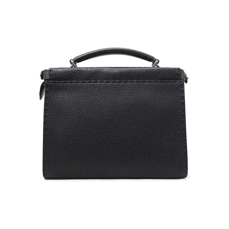 FENDI Peekaboo Leather Briefcase Crossbody Bag Shoulder Bag Men's Black-2