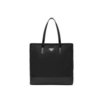 PRADA Re-Nylon Recycled Nylon Leather Tote Bag Shopping Bag Shoulder Bags Handbags Unisex Black