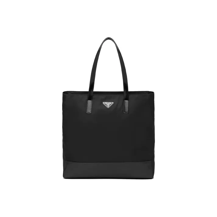 PRADA Re-Nylon Recycled Nylon Leather Tote Bag Shopping Bag Shoulder Bags Handbags Unisex Black-0