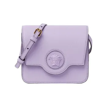 VERSACE La Medusa Calfskin Metal Fanny Pack Sling Bag Women's Purple