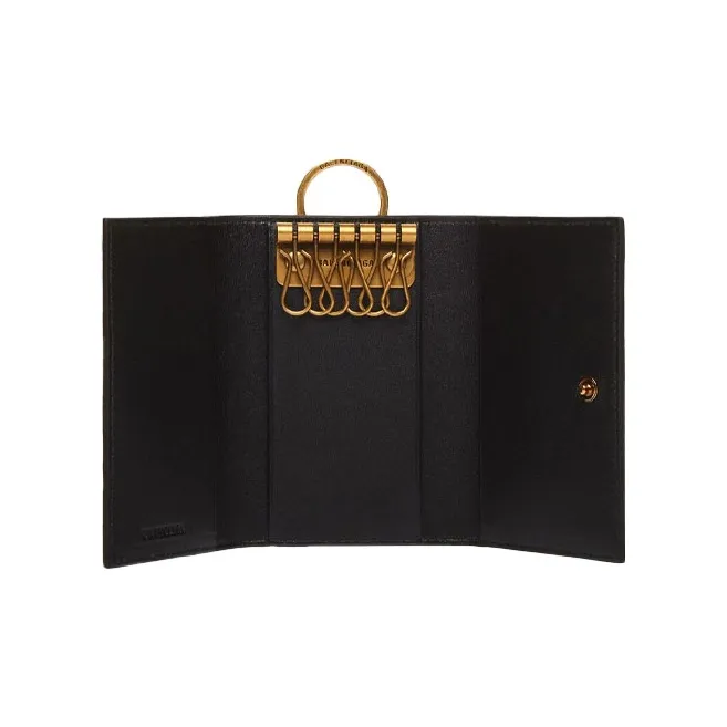Balenciaga Neo Classic Grained Calfskin Key Pouch Women's Black-2