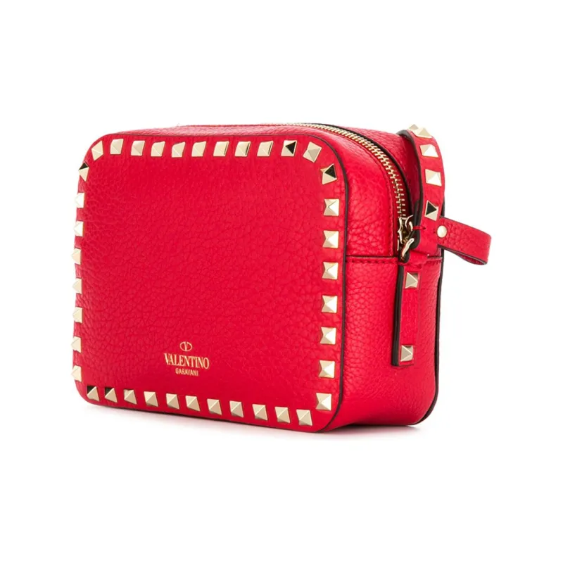 Valentino Cow Leather Crossbody Bag Regular Women's Red-1