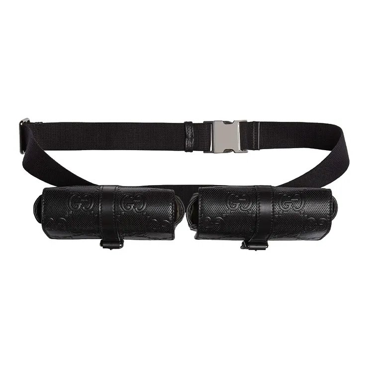 GUCCI Leather Shoulder Bag Crossbody Bag Sling Bag Fanny Pack Men's Black-5