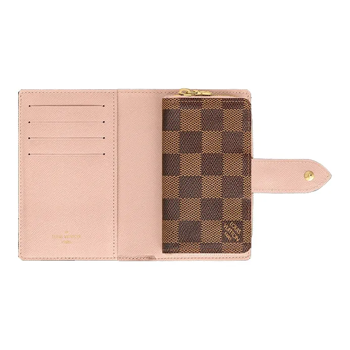 LOUIS VUITTON Wallet Juliette Damier Ebene Cream/Venus Pink-3