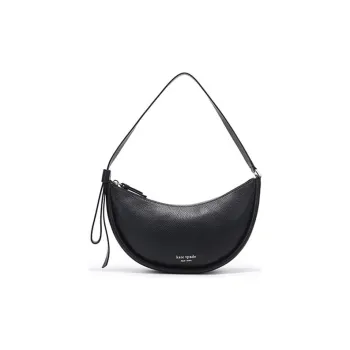 Kate Spade Smile Cow Leather Shoulder Bag, Crescent Bag, Shoulder Bag Small Size Women's Black