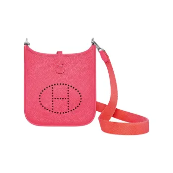 HERMES Evelyne Cow Leather Canvas Shoulder Strap Shoulder Bag, Crossbody Bag Mini Women's