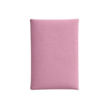 HERMES Calvi Epsom Calfskin Coin Purses Card Holders Regular Women's X9 Mauve Sylvestre Silk Gourd Purple