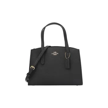 COACH Charlie Leather Shoulder Bag, Crossbody Bag, Handbag Tubas Women's Black