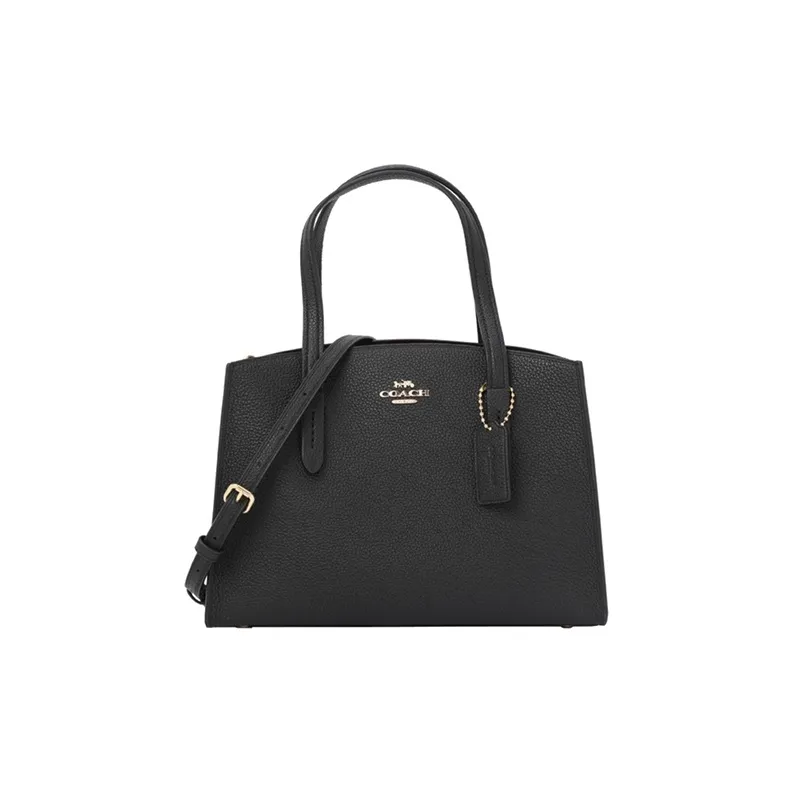 COACH Charlie Leather Shoulder Bag, Crossbody Bag, Handbag Tubas Women's Black-0