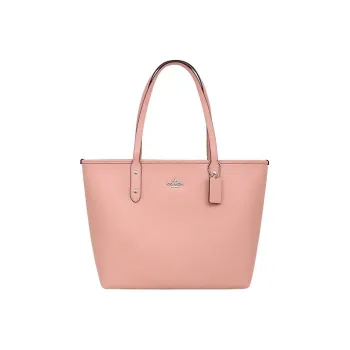 COACH City Zip Tote Cow Leather Tote Bag Shopping Bag Shoulder Bag Women's Pink